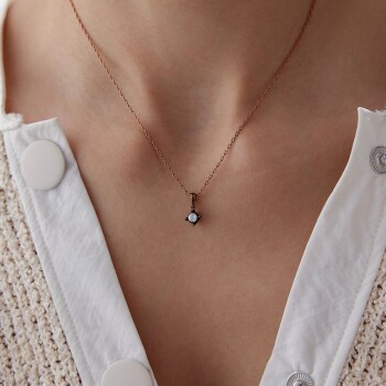 0.25 Ct Elmas Tektaş Kolye - Özkonak