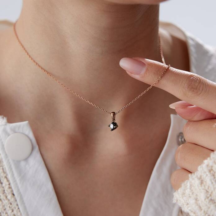 0.25 Ct Elmas Tektaş Kolye - 2