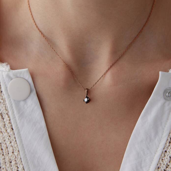 0.25 Ct Elmas Tektaş Kolye - 3