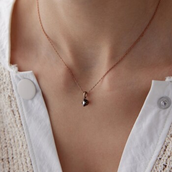 0.25 Ct Elmas Tektaş Kolye - 4