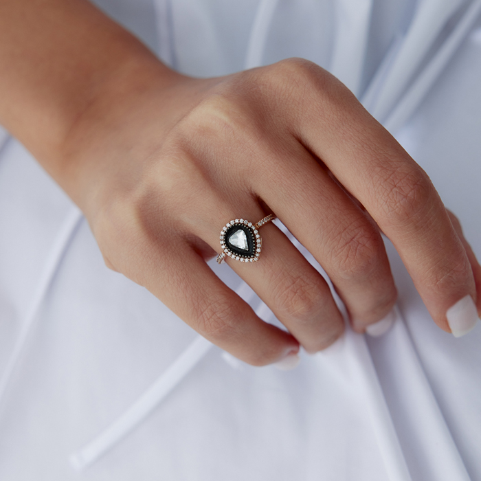 0.26 Ct Elmas Damla Yüzük - Özkonak