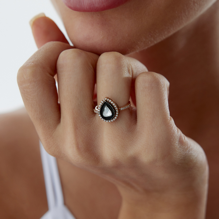 0.26 Ct Elmas Damla Yüzük - Özkonak (1)