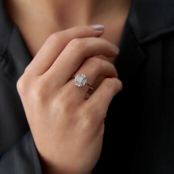 0.26 Ct Pırlanta Che Baget Yüzük - Siempre (1)