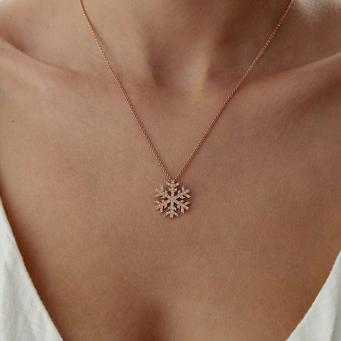 0.27 Karat Kar Tanesi Pırlanta Kolye - Özkonak