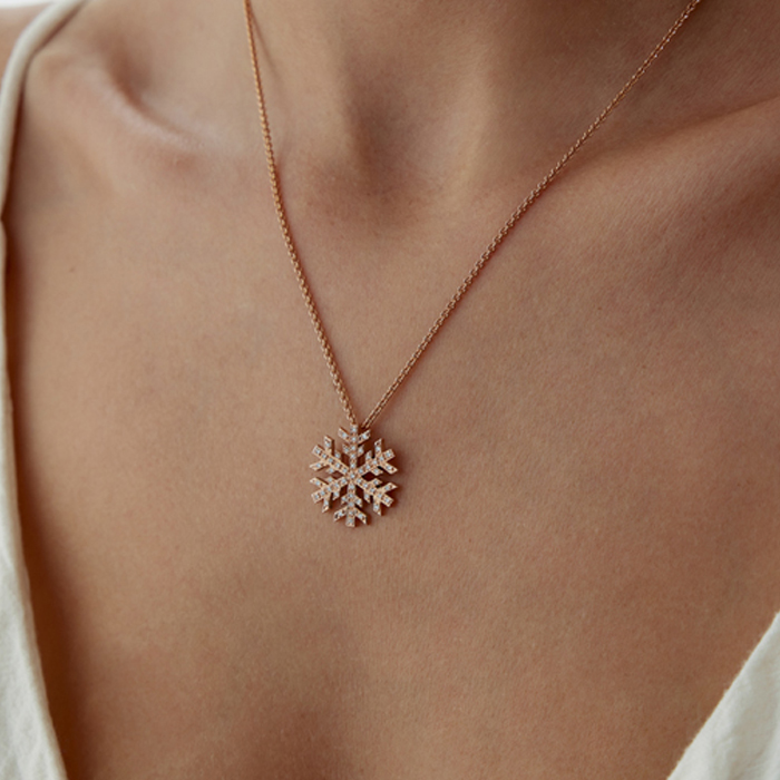 0.27 Karat Kar Tanesi Pırlanta Kolye - Özkonak (1)