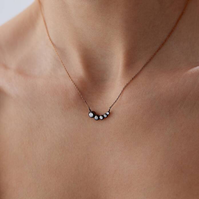 0.28 Ct Elmas Süzme Salıncak Kolye - 1