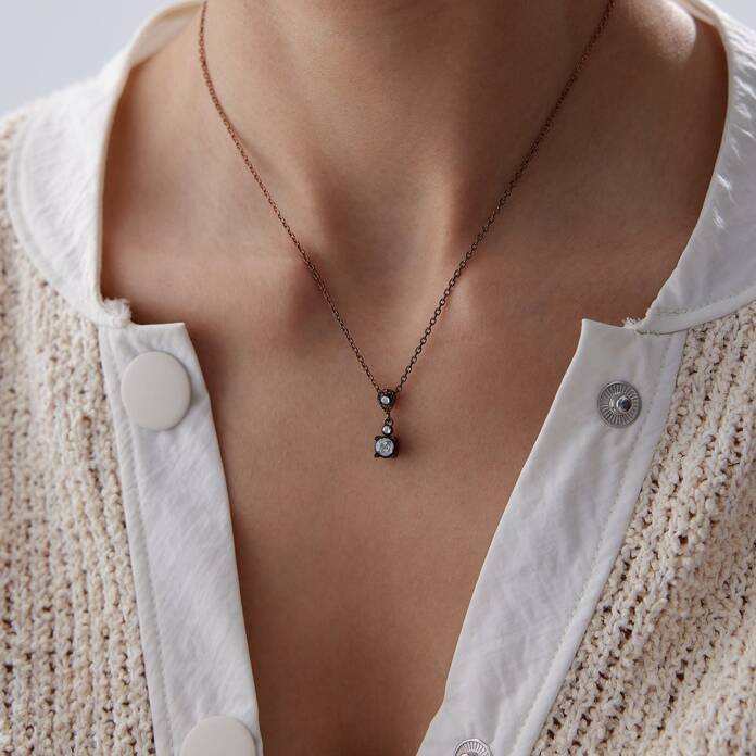 0.28 Ct Elmas Trio Kolye - 1