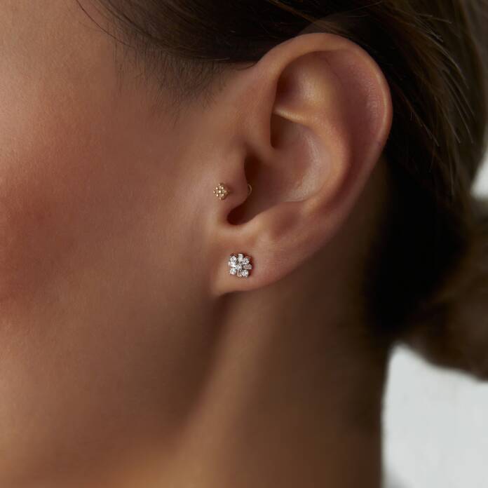 0.29 Ct Pırlanta Aşk Çiçeği Küpe - 2