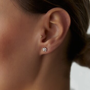 0.29 Ct Pırlanta Aşk Çiçeği Küpe - 3