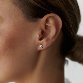 0.29 Ct Pırlanta Aşk Çiçeği Küpe - 4