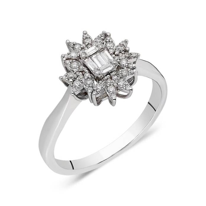 0.29 Ct Pırlanta Pi Baget Yüzük - 4