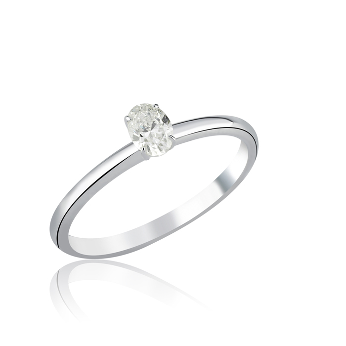0.30 Ct HRD Sertifikalı Pırlanta Oval Tektaş Yüzük - Siempre