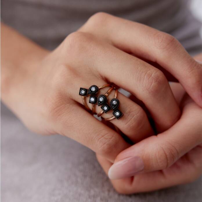 0.33 Ct Elmas Salkım Yüzük - 1