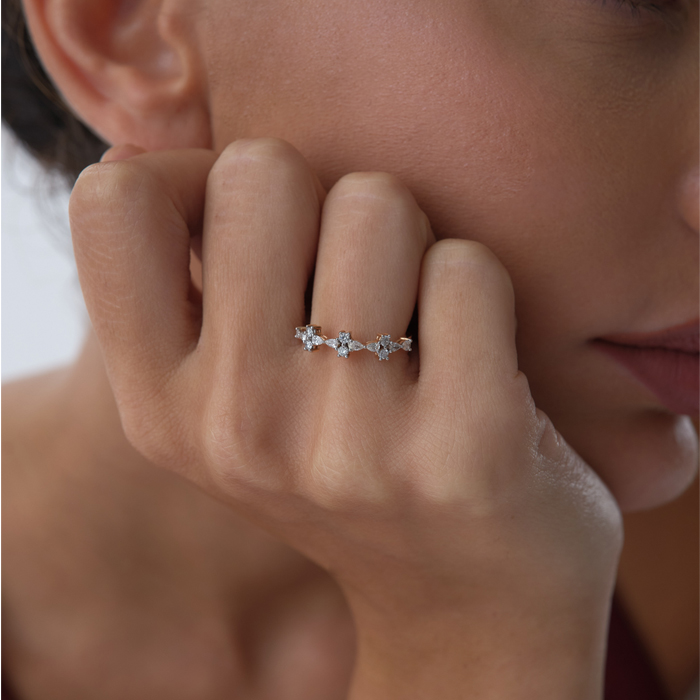 0.38 ct Line Flower Pırlanta Yüzük - Siempre (1)