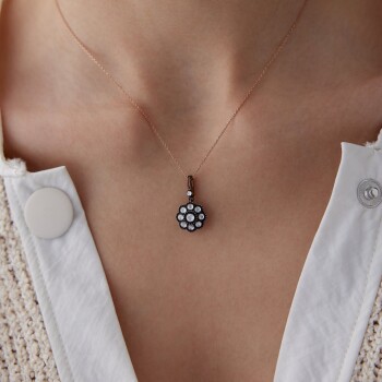 0.40 Ct Elmas Gül Kolye - Özkonak