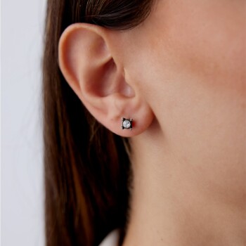 0.40 Ct Elmas Tırnaklı Tektaş Küpe - Özkonak