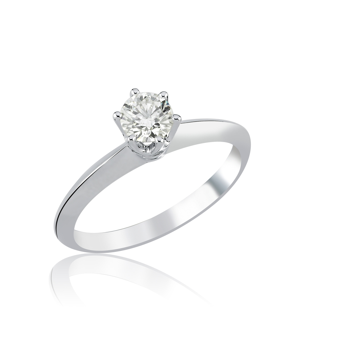0.40 Ct HRD Sertifikalı Altı Tırnak Pırlanta Tektaş Yüzük - 1