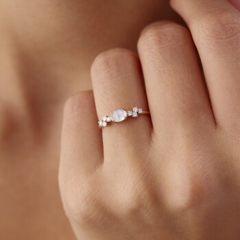 0.40 Ct Pırlanta Moonstone Yüzük - Siempre