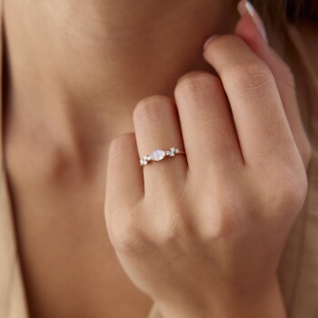 0.40 Ct Pırlanta Moonstone Yüzük - Siempre (1)