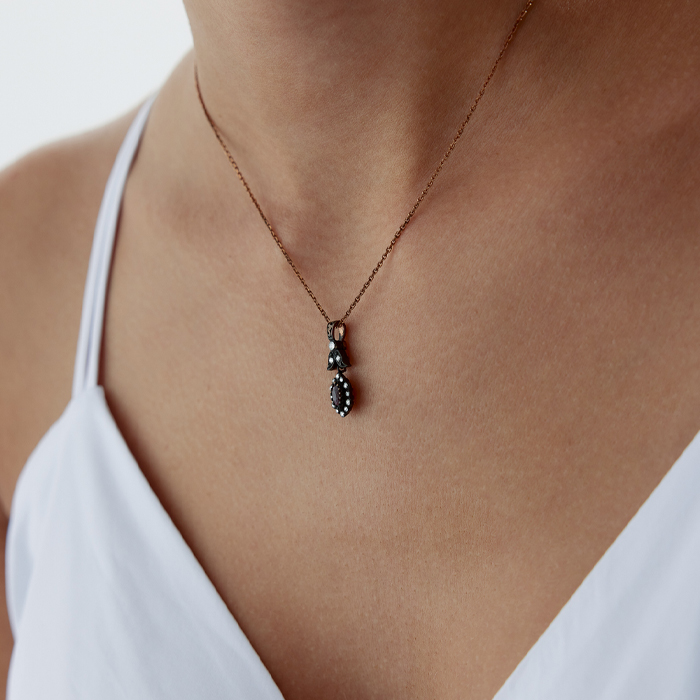 0.41 Ct Elmas Damla Yakut Taşlı Kolye - Özkonak (1)