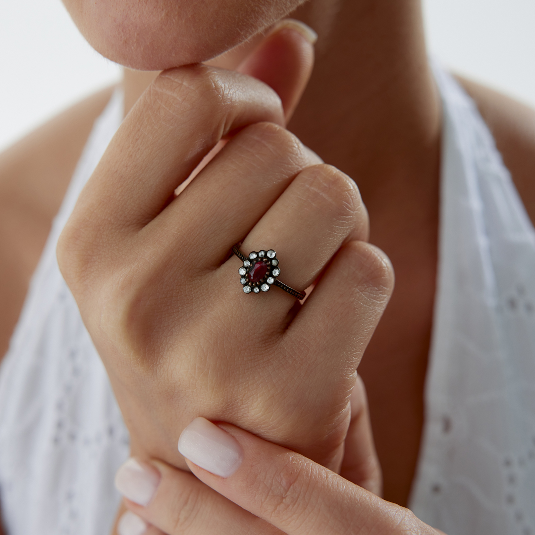 0.41 Ct Elmas Yakut Taşlı Yüzük - 3