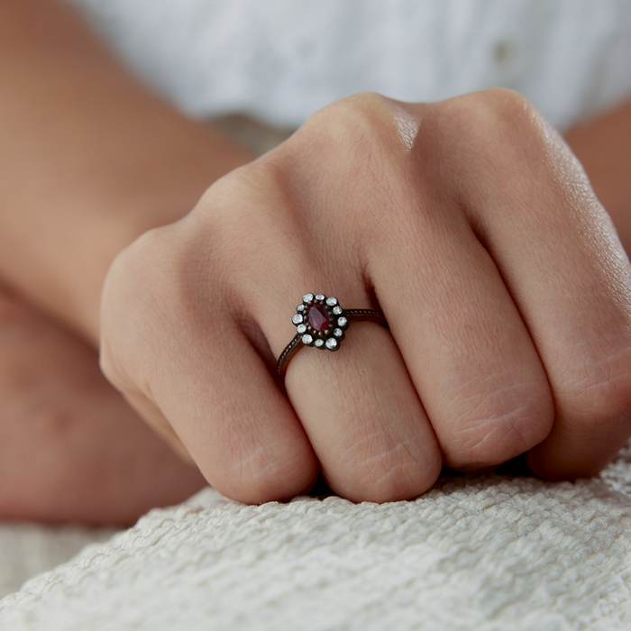 0.41 Ct Elmas Yakut Taşlı Yüzük - Özkonak