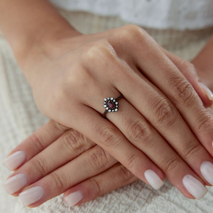 0.41 Ct Elmas Yakut Taşlı Yüzük - Özkonak (1)