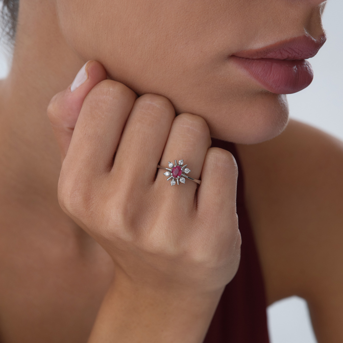 0.41 ct Yakut Al Sancak Pırlanta Yüzük - Siempre