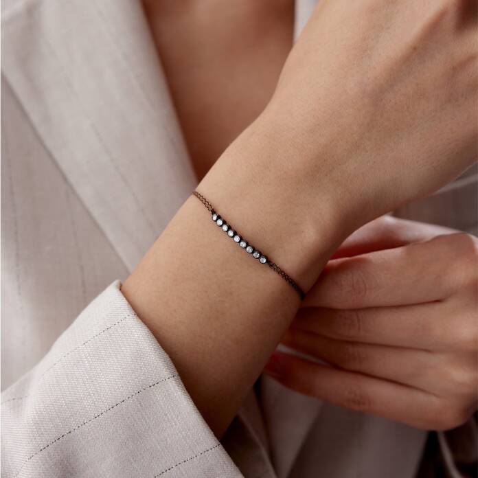 0.45 Ct Elmas Dokuz Taşlı Line Bileklik - 2