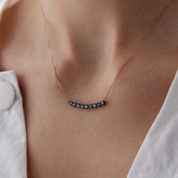 0.45 Ct Elmas Line Kolye - Özkonak