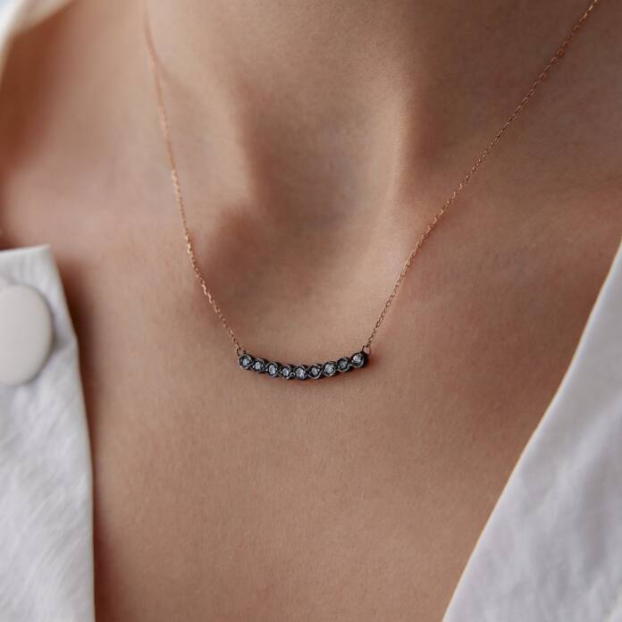 0.45 Ct Elmas Line Kolye - 1