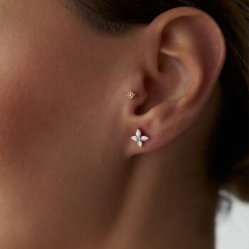 0.45 Ct Pırlanta Çiçek Küpe - Siempre