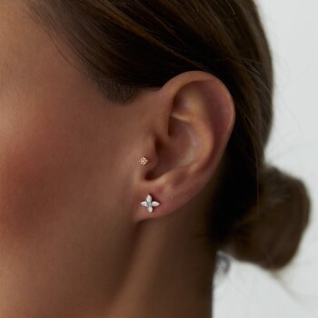0.45 Ct Pırlanta Çiçek Küpe - Siempre (1)