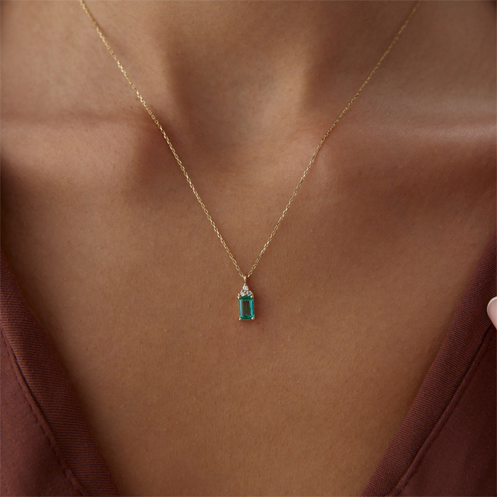 0.48 Karat Zümrüt Pırlanta Kolye - Siempre