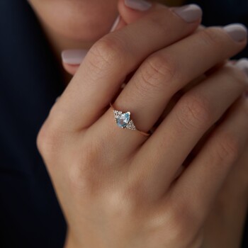 0.50 Ct Pırlanta Aqua Yüzük - Siempre