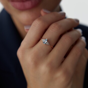 0.50 Ct Pırlanta Aqua Yüzük - Siempre (1)