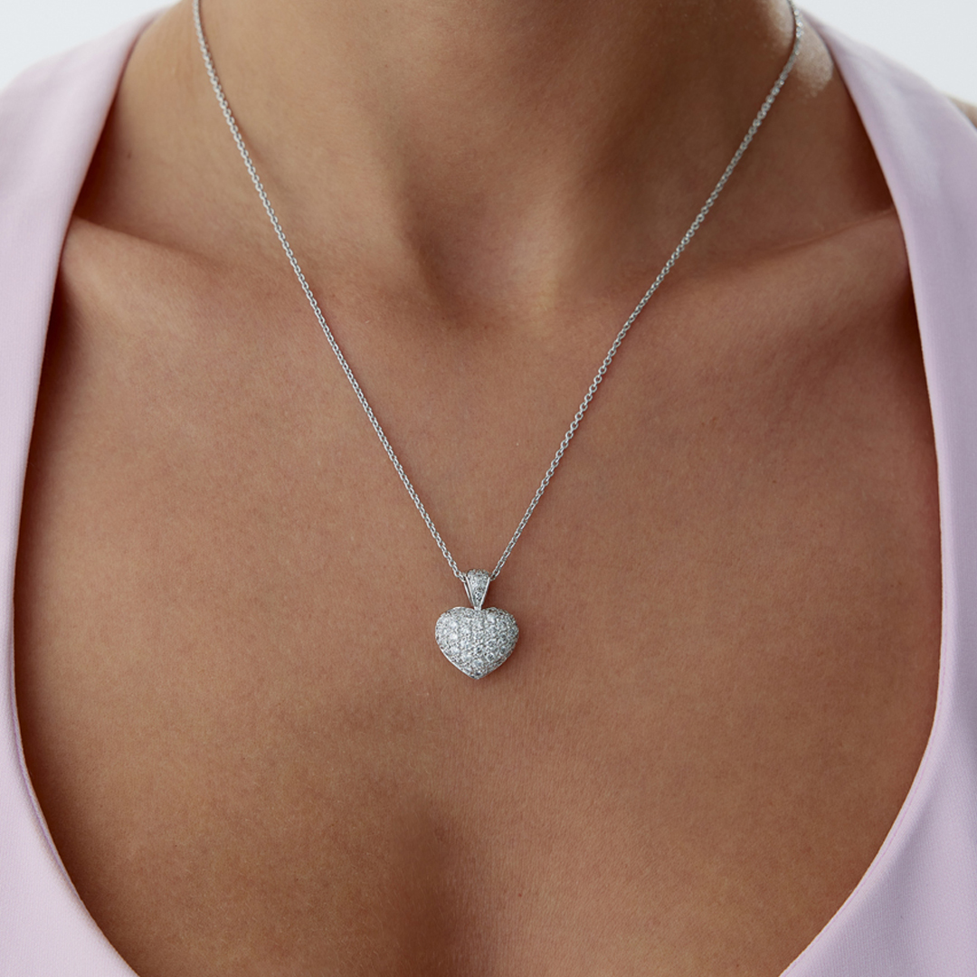 0.50 Karat Heart Pırlanta Kolye - 1