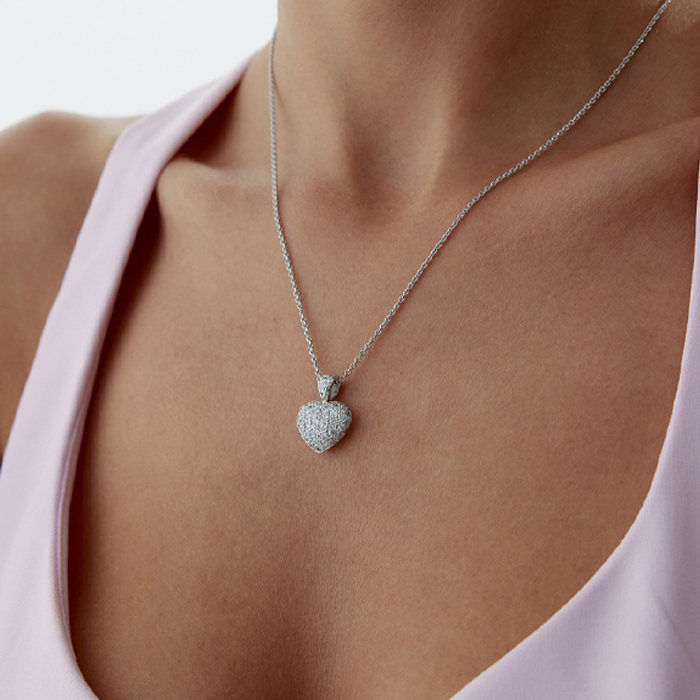 0.50 Karat Heart Pırlanta Kolye - 2