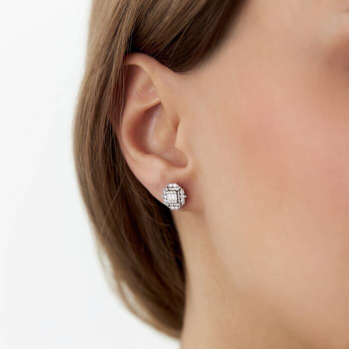 0.51 Ct Pırlanta Che Baget Küpe - 2