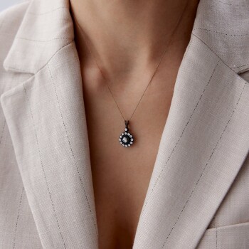 0.52 Ct Elmas Çiçek Kolye - Özkonak (1)