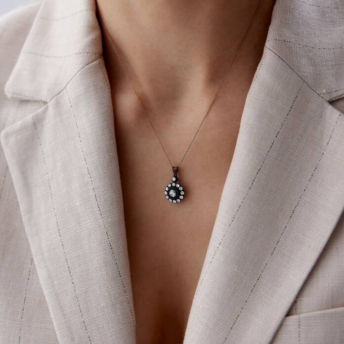 0.52 Ct Elmas Çiçek Kolye - 2