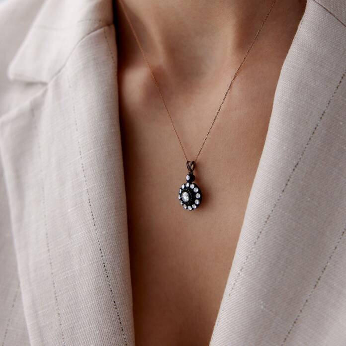 0.52 Ct Elmas Çiçek Kolye - 3