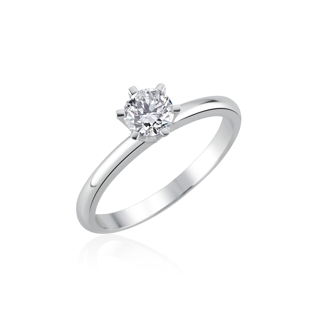 0.50 Ct HRD Sertifikalı Altı Tırnak Pırlanta Tektaş Yüzük - 1