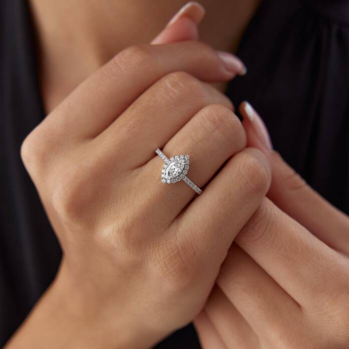 0.55 Ct Pırlanta Markiz Yüzük - 2