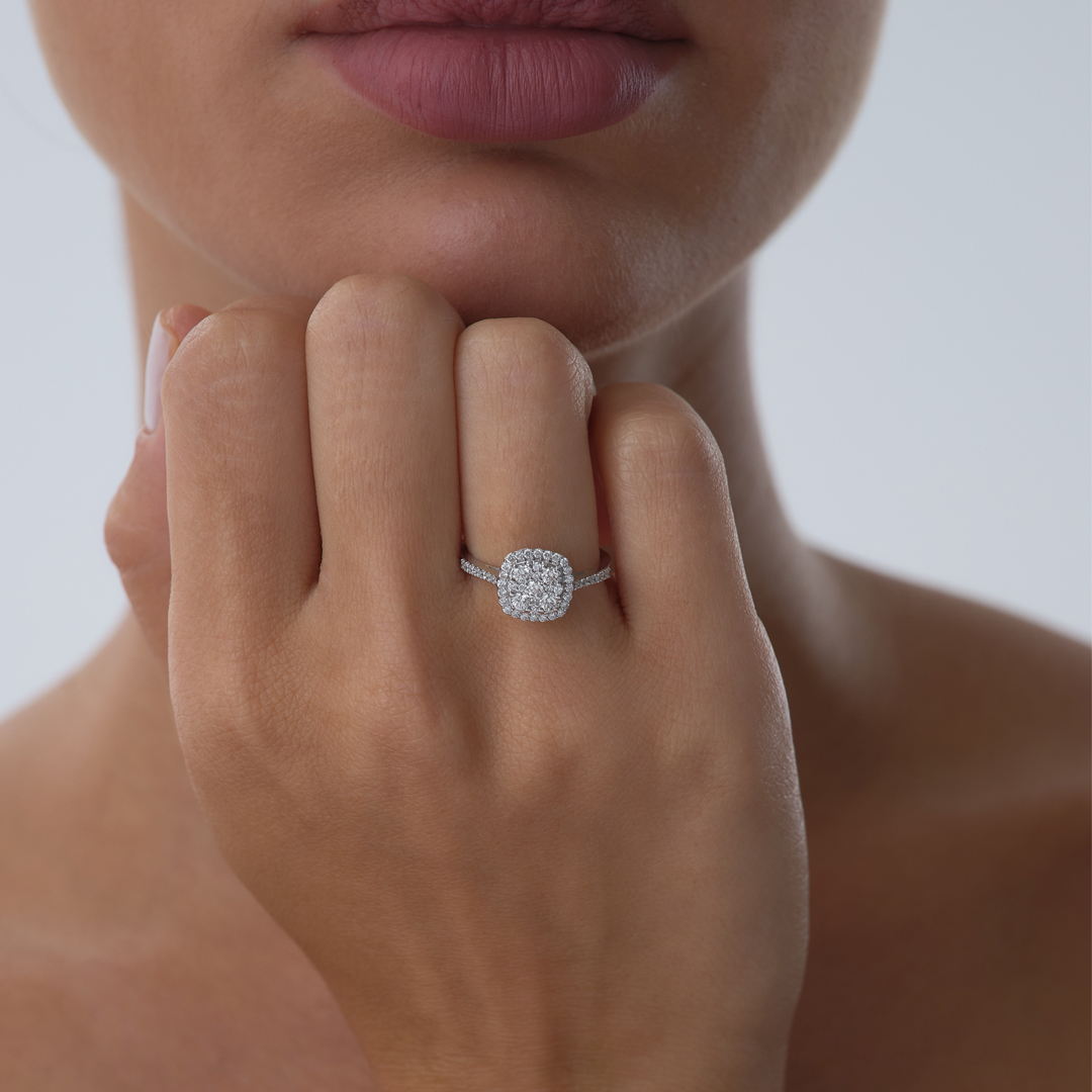 0.56 ct Princess Pırlanta Yüzük - 2