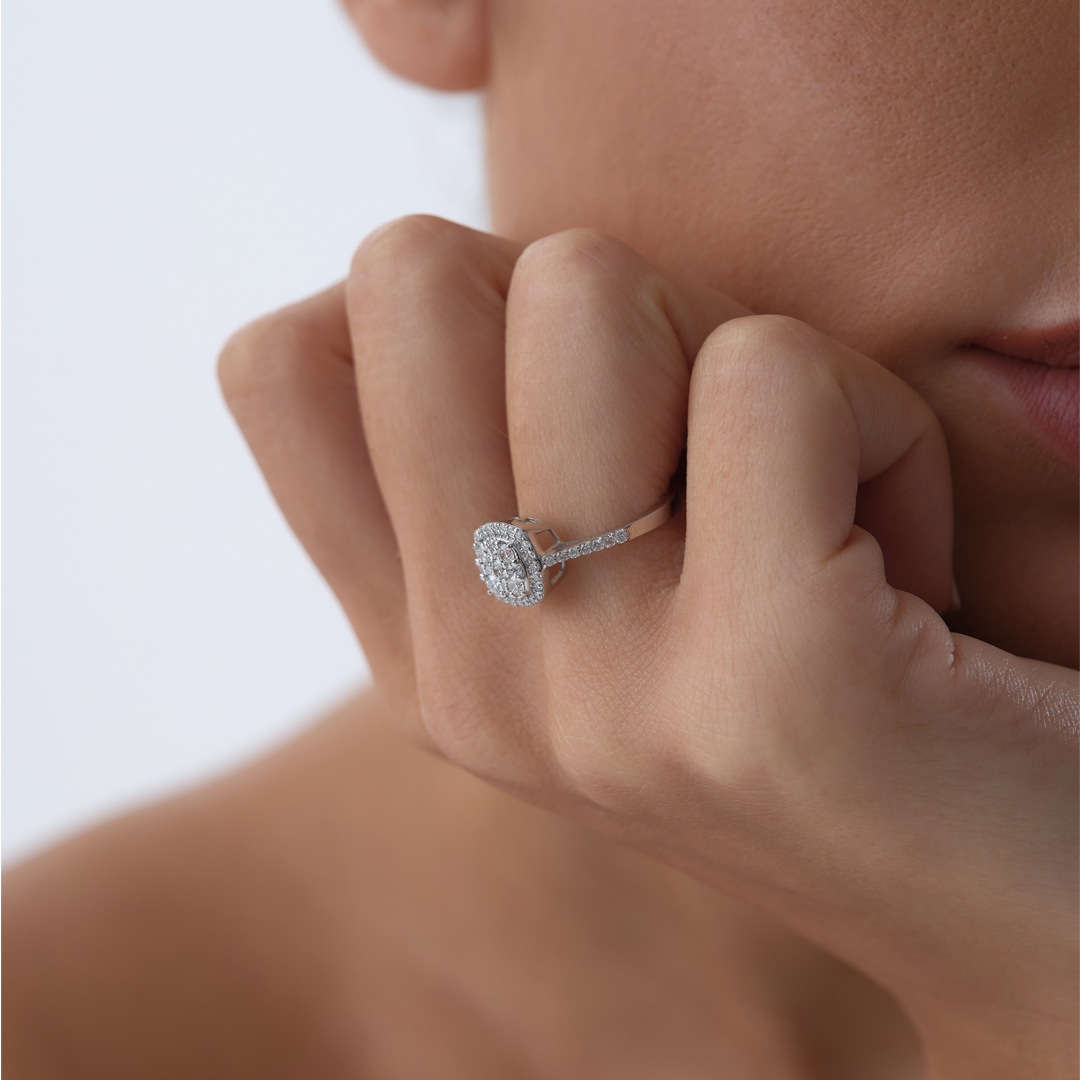 0.56 ct Princess Pırlanta Yüzük - 4