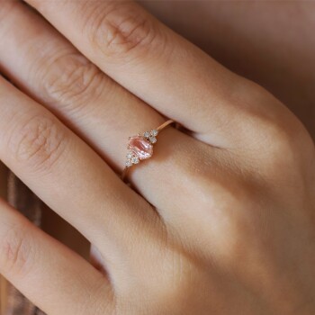 0.58 Ct Pırlanta Morganite Vintage Yüzük - Siempre (1)