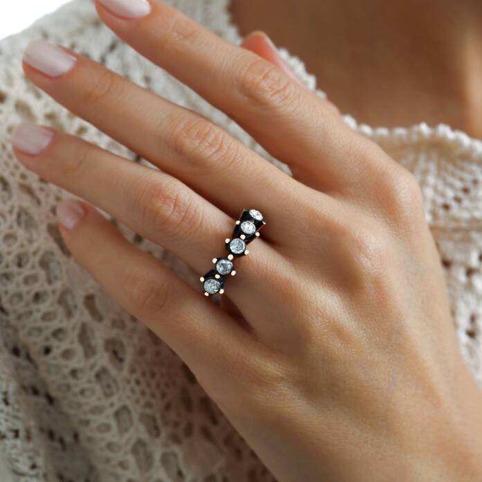 0.60 Ct Elmas Beştaş Pırlanta Yüzük - 1