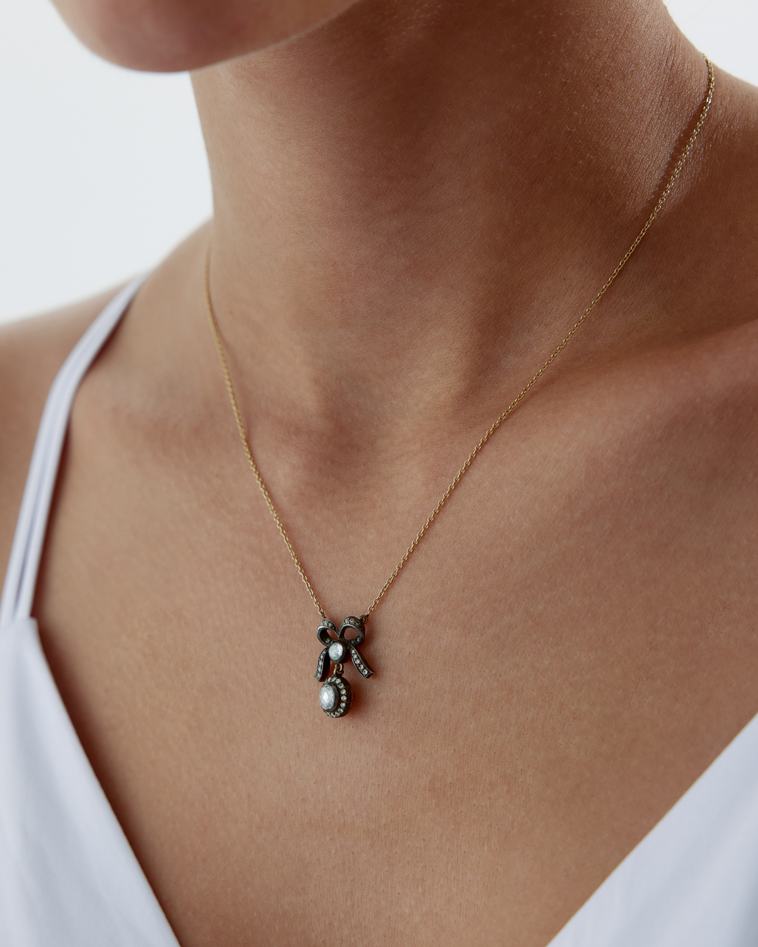 0.60 Ct Elmas Sallantılı Tektaş Kolye - 2