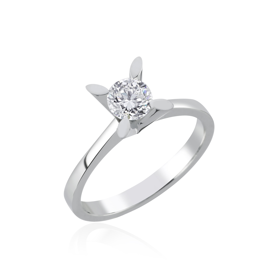 0.70 Ct HRD Sertifikalı Pırlanta Badem Tırnak Yüzük - 1